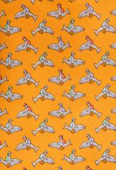 Vintage Hermes Silk Necktie "Dolphin Racing"
