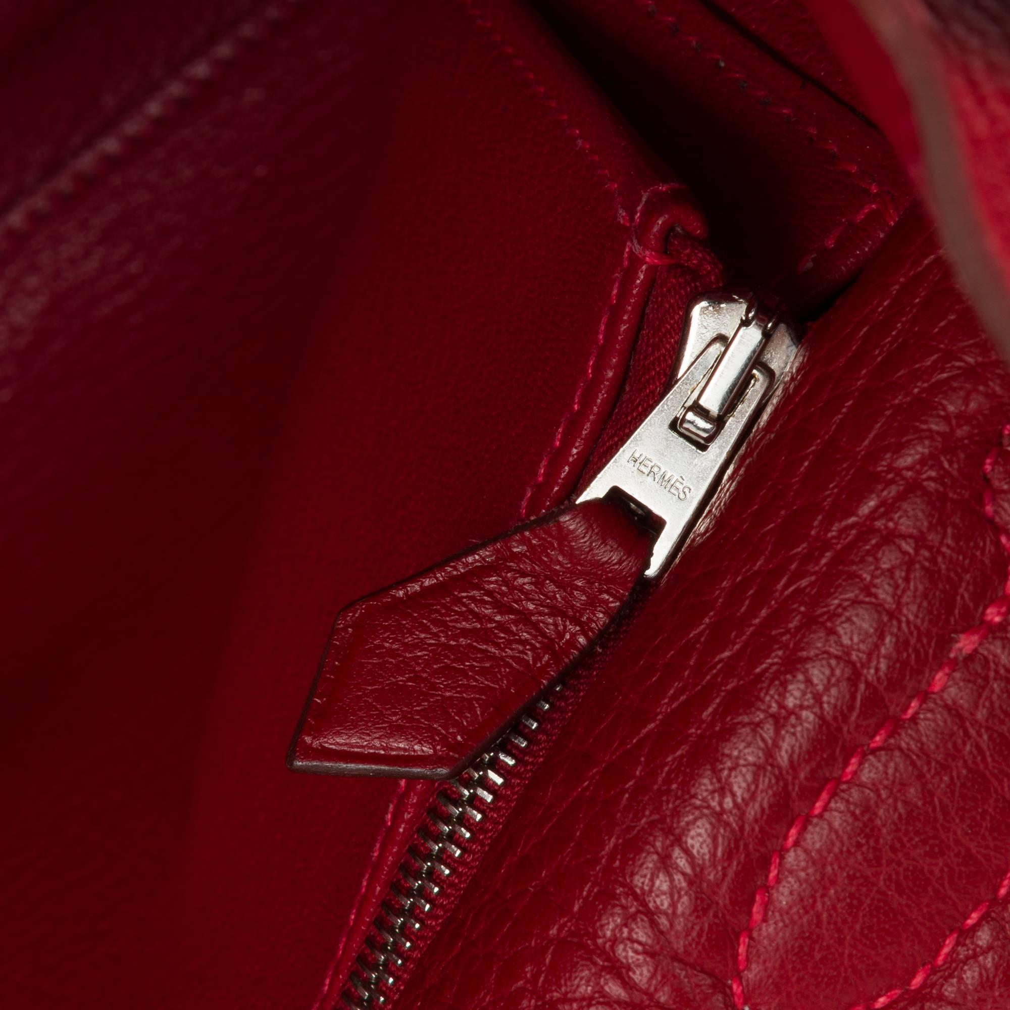 Hermés Kelly Rouge Garance Leather Excellent Conditions For Sale 3