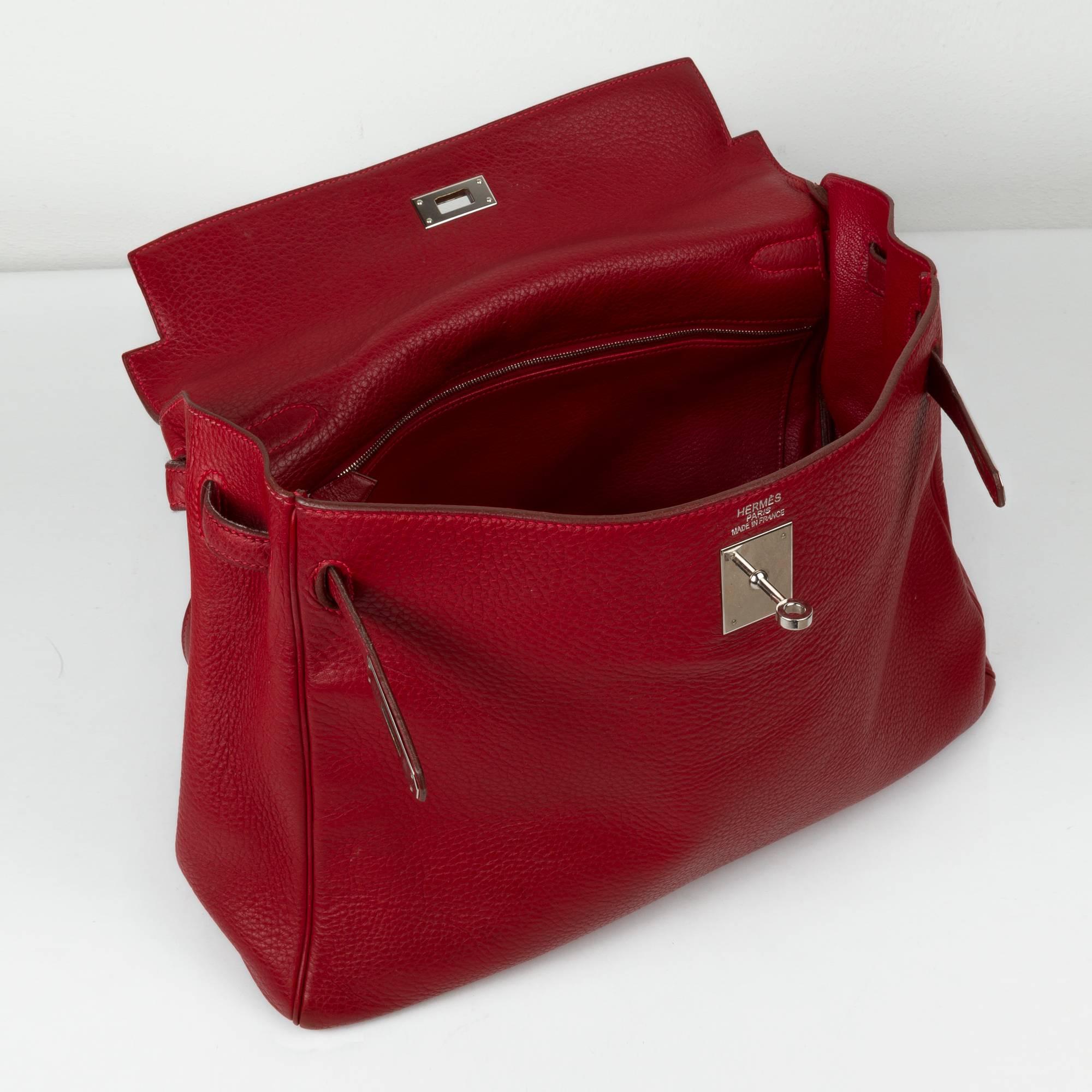 Women's Hermés Kelly Rouge Garance Leather Excellent Conditions For Sale