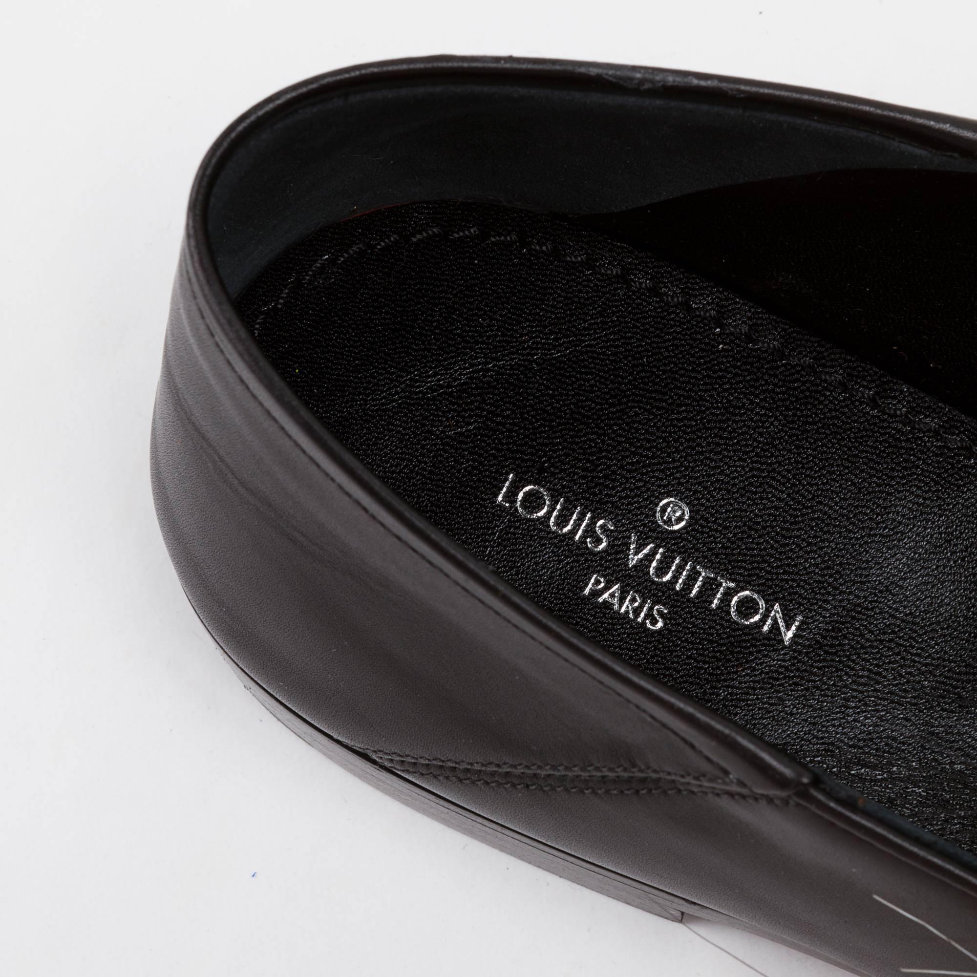 New Louis Vuitton Black Leather and murmasky loafers 2