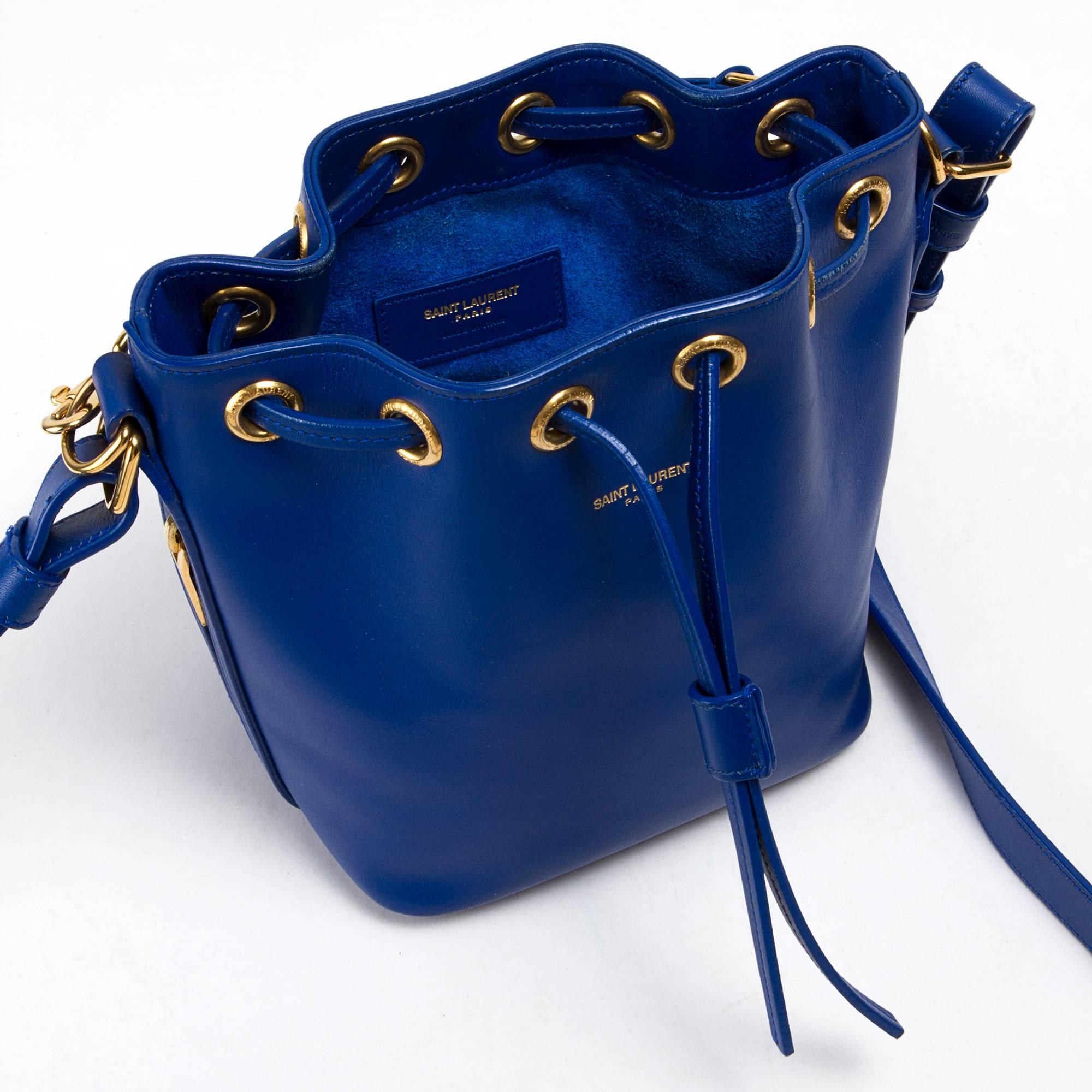 YSL Electric Blue Leather Bucket Very Good Conditions 1
