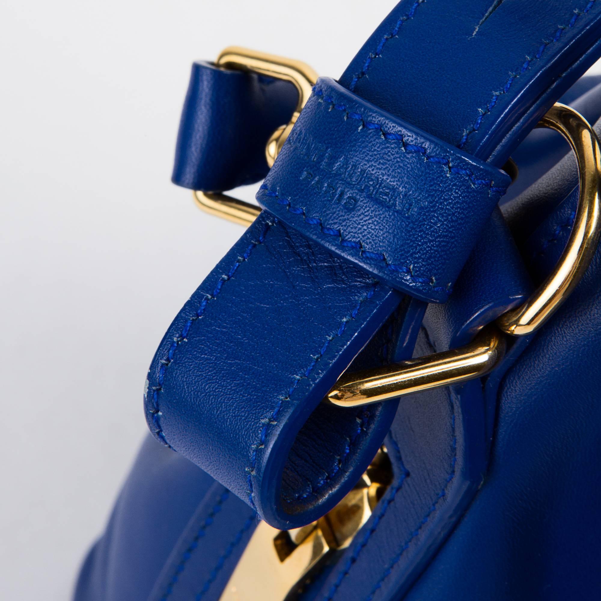 YSL Electric Blue Leather Bucket Very Good Conditions 2