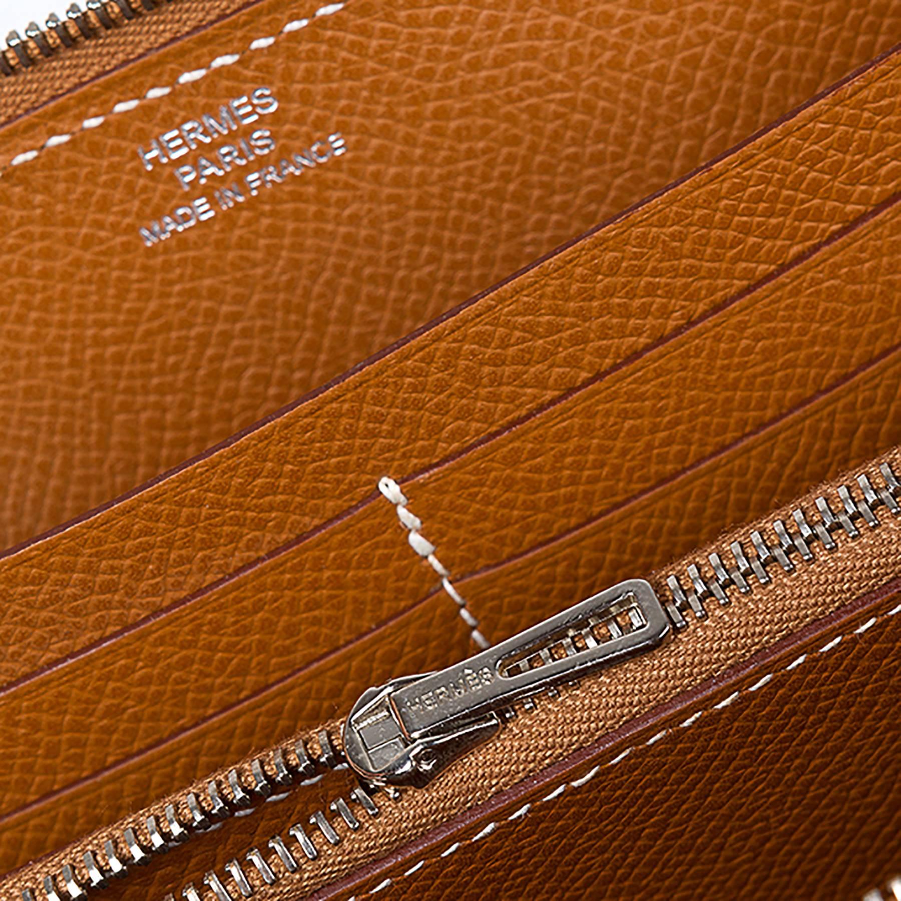 Orange Hermès Epsom Calf Leather Wallet
