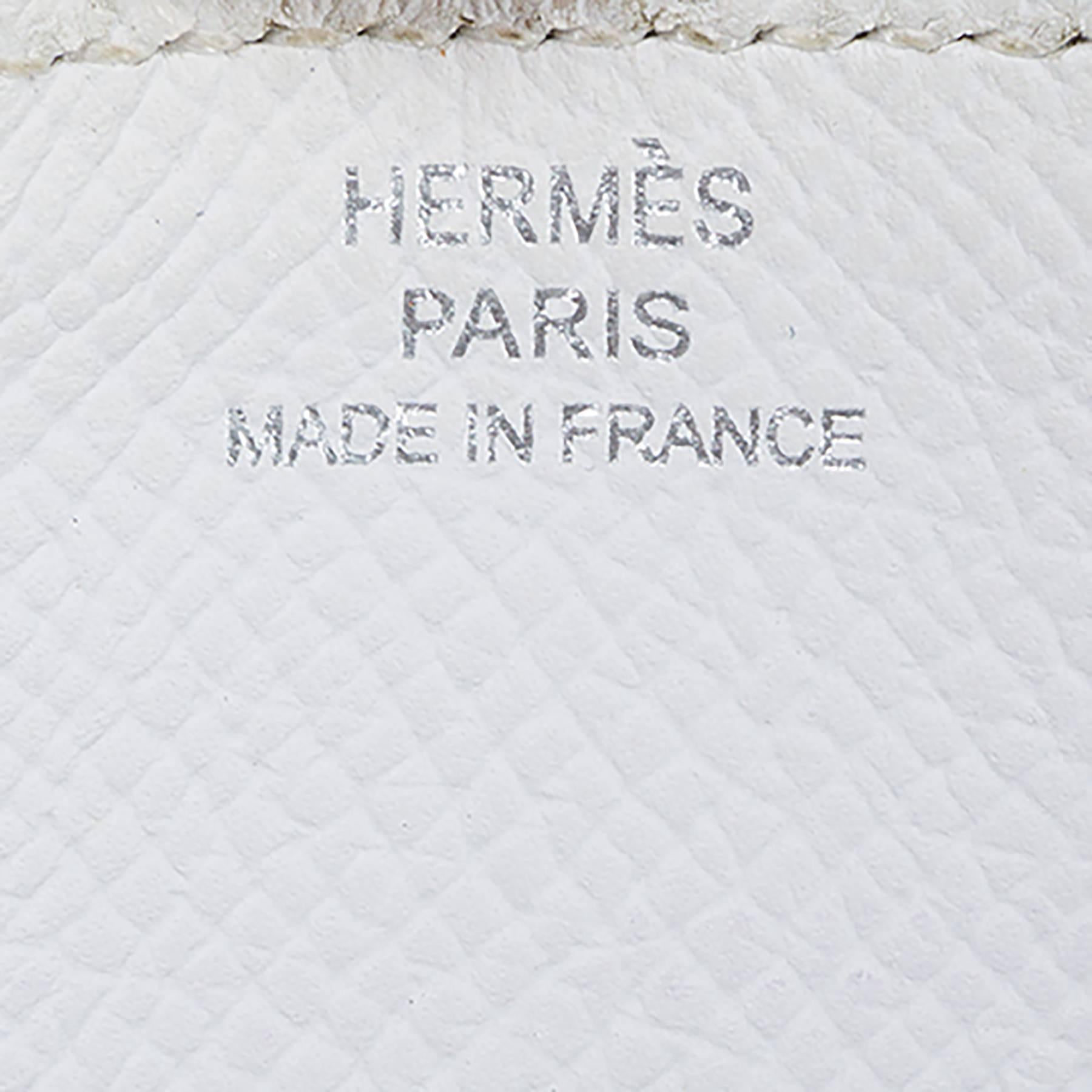 Women's or Men's Hermès White Epsom Calf Leather Wallet For Sale