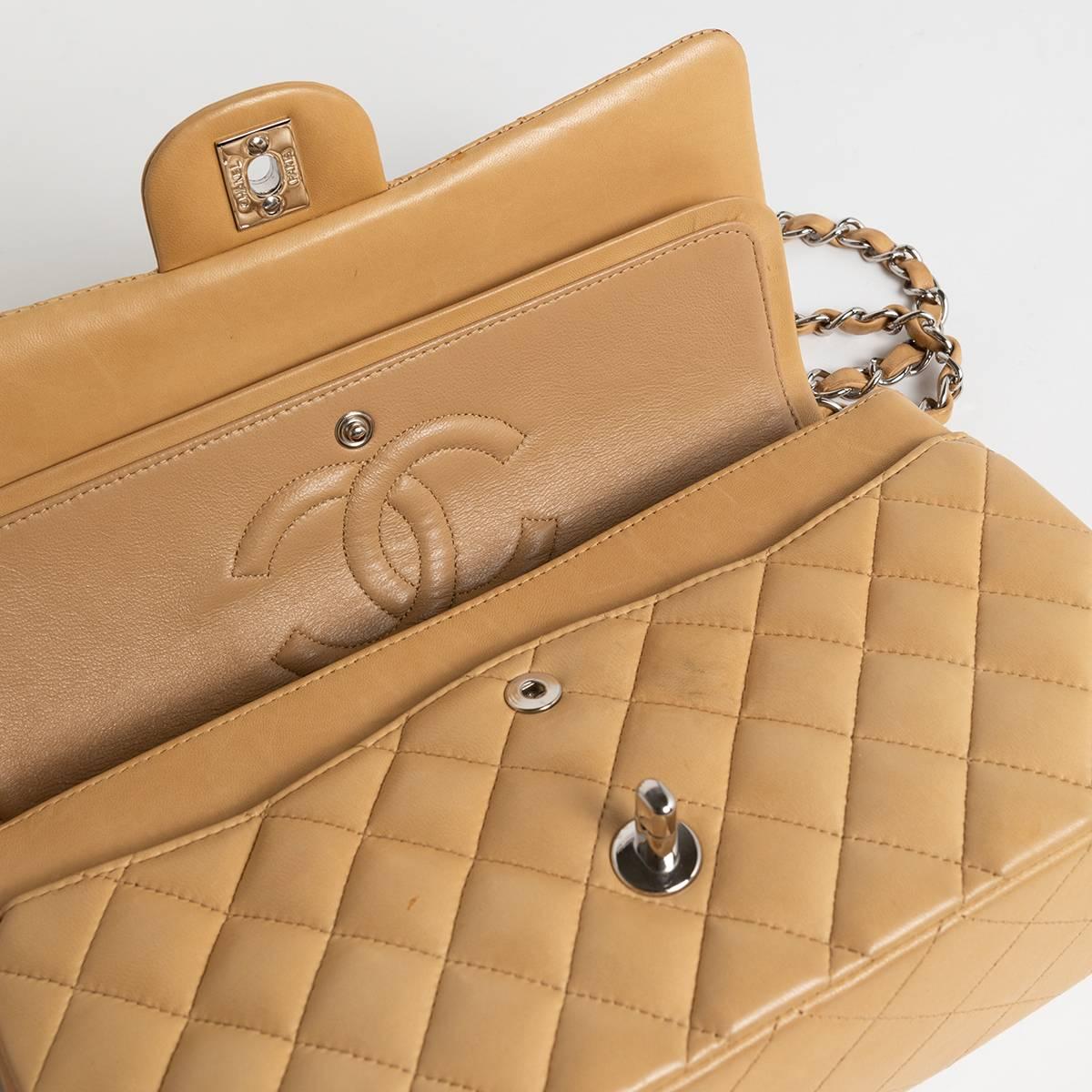 2005 Chanel 2.55 Quilted Matelasse Beige Lambskin  For Sale 9