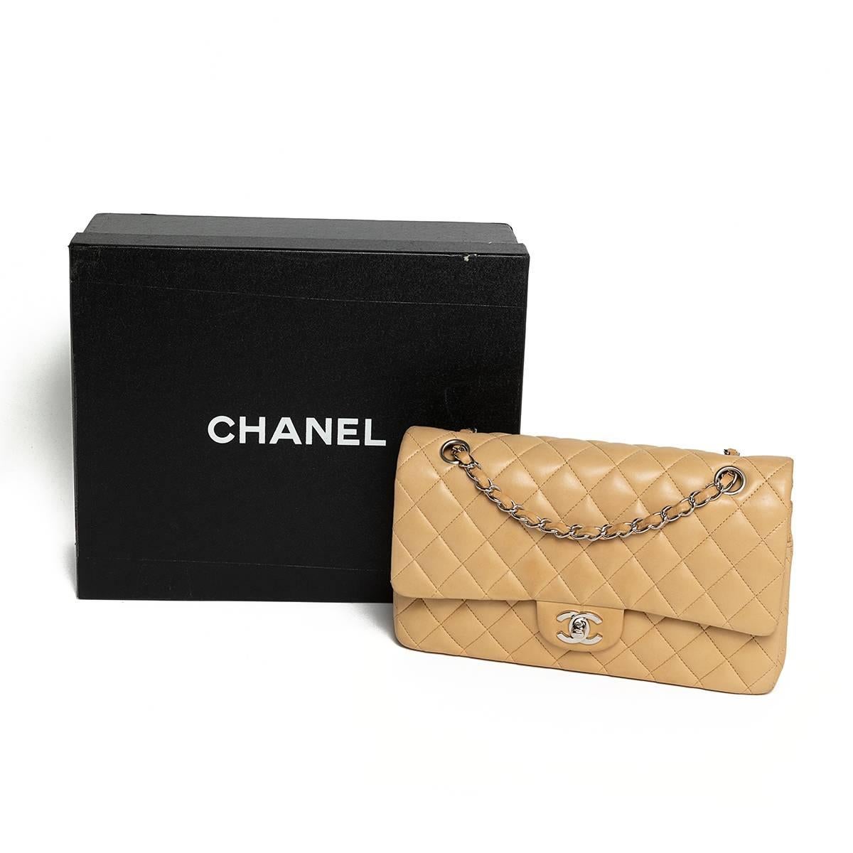 2005 Chanel 2.55 Quilted Matelasse Beige Lambskin  For Sale 2