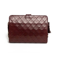 Chanel Burgundy Quilted Lambskin 1988 Vintage Shoulder Bag