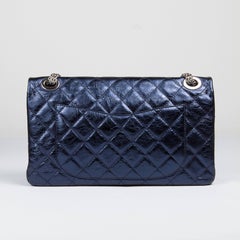 2009 Chanel Reissue 228  Metallic Blue Leather Pristine Conditions