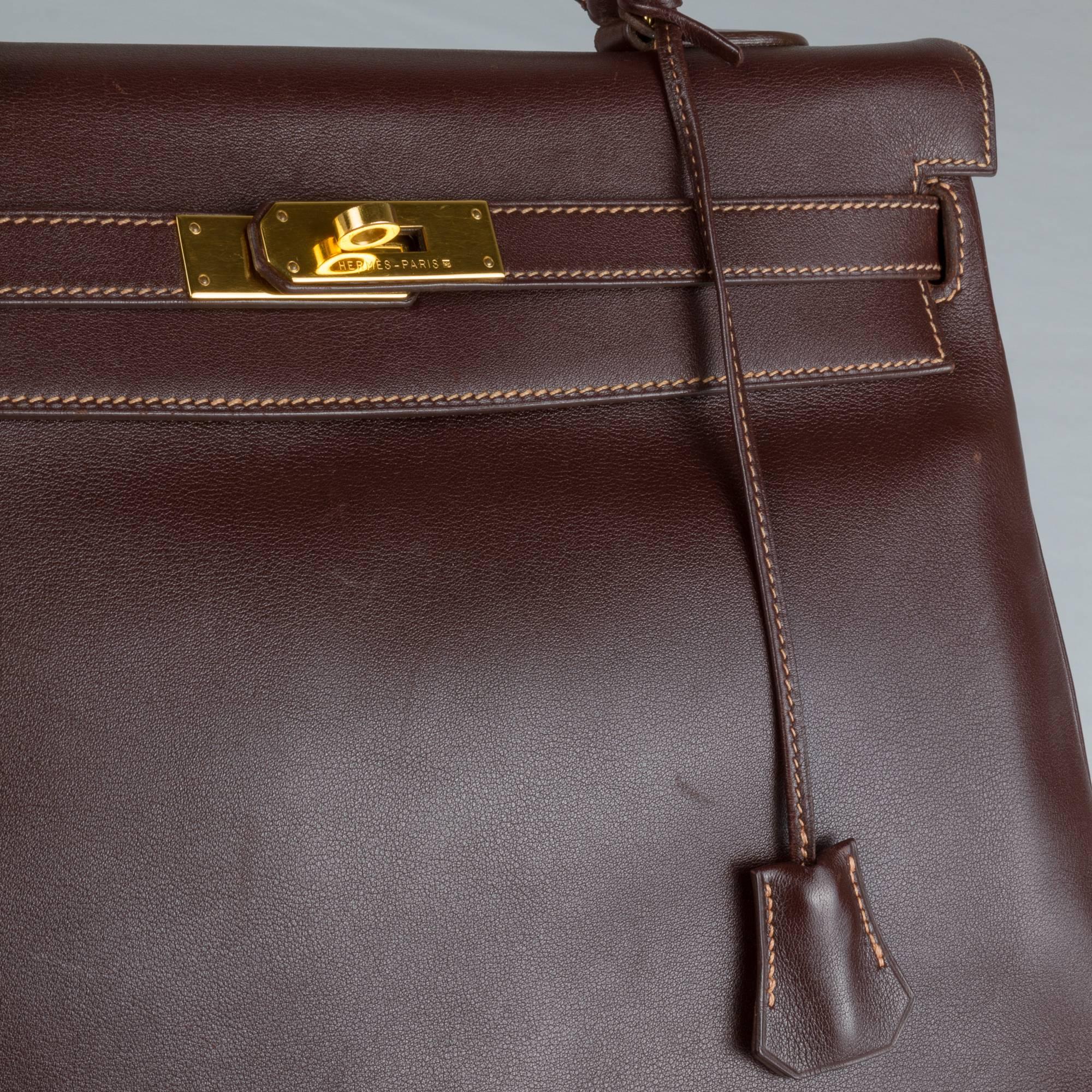 1997 Hermés Kelly Swift Brown Very Good Condition  For Sale 2