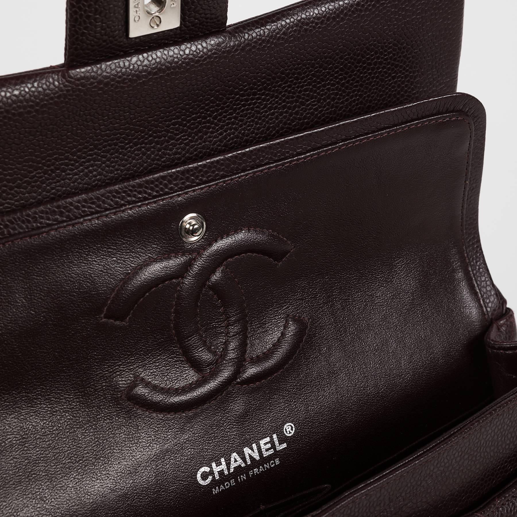 2014 Chanel 2.55 Bordeaux Caviar Flap Bag For Sale 3