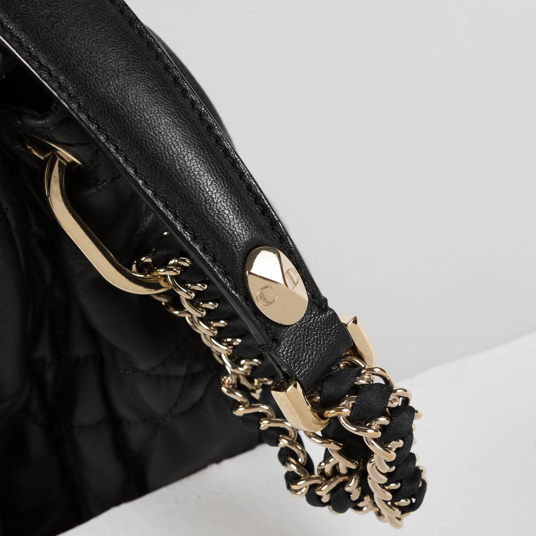 Christian Dior Black Matelasse Leather with Gold Hardwares Delice bag 5