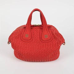 Givenchy Nightingale Madras Red Leather Bag with Strap and handles