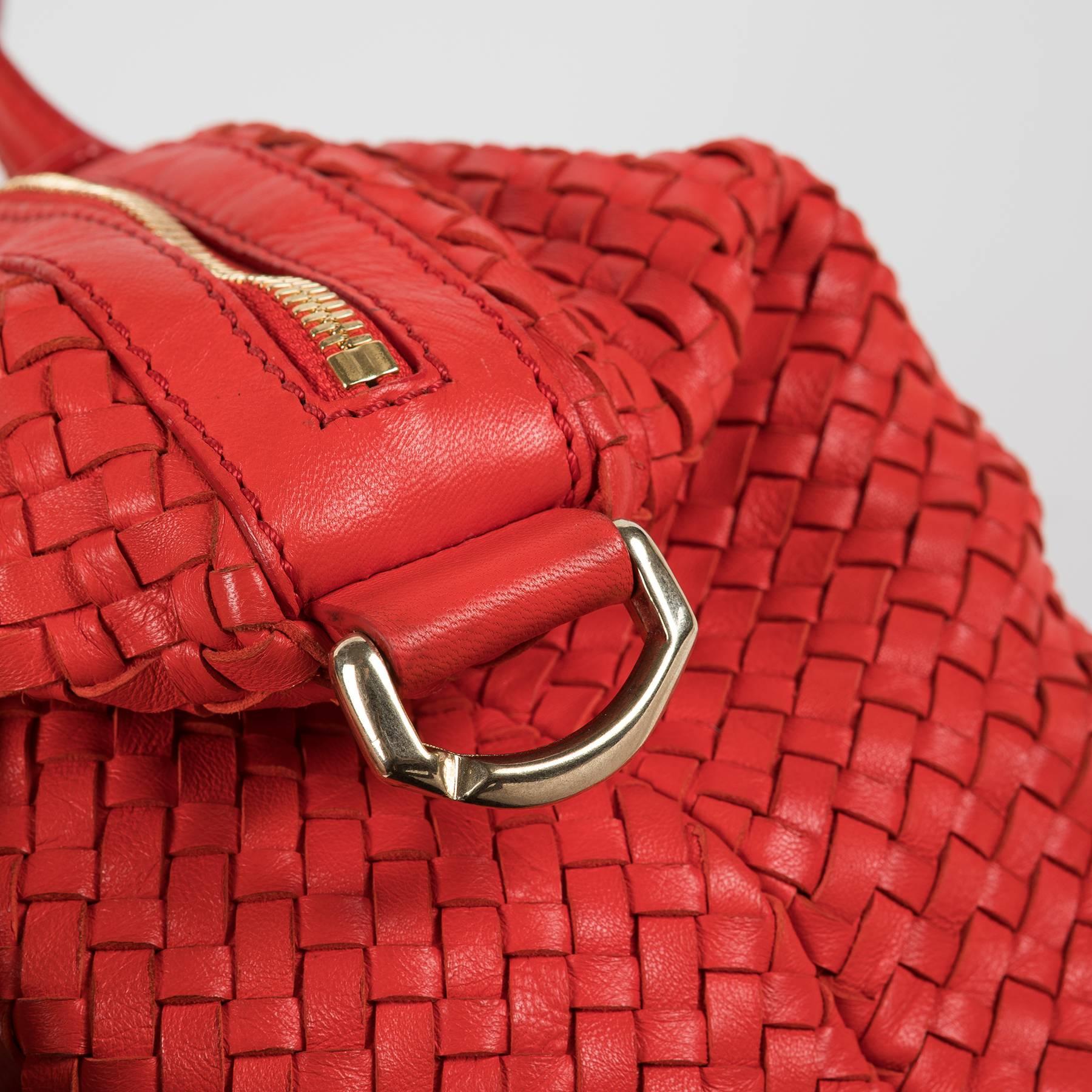 Givenchy Nightingale Madras Red Leather Bag with Strap and handles For Sale 3