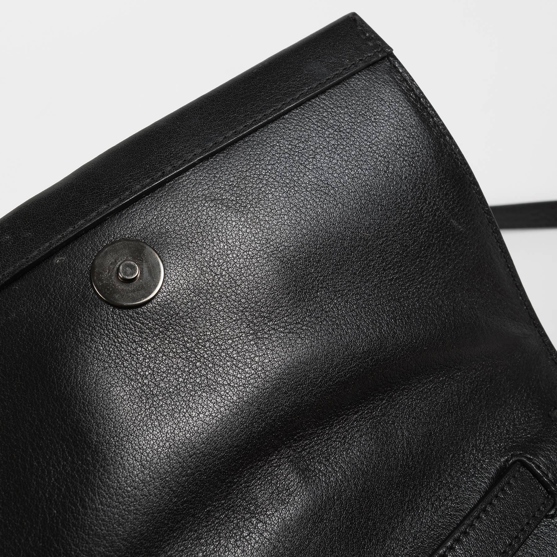 Tom Ford Black Leather Shoulder Flap Bag   For Sale 6