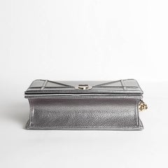 Dior Diorama Flap Bag Pewter Colour Leather Gold Hardware
