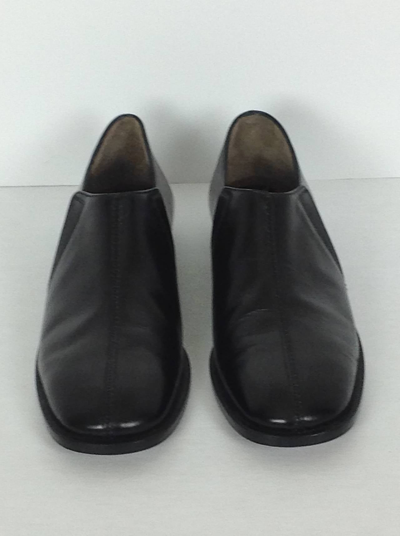 NEW black leather slip on loafers by Marni.
Smooth calfskin.  Made in Italy.
1
