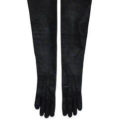 Black leather Marni long opera gloves                                    Size 7