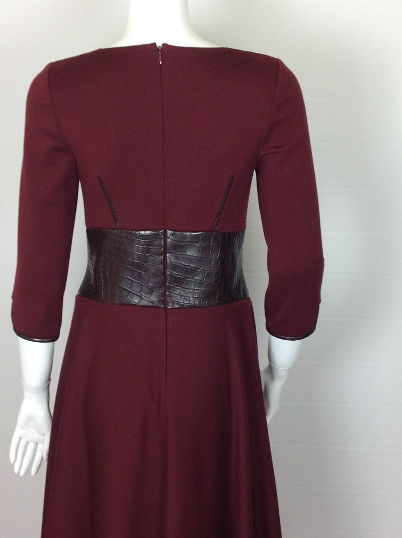 Women's Ralph Rucci dress trimmed in leather