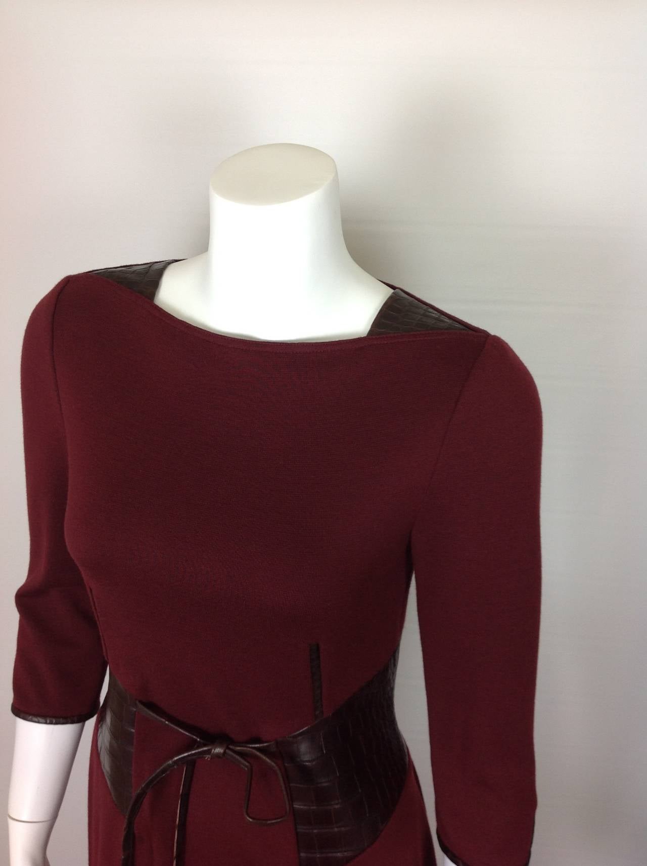 Ralph Rucci dress trimmed in leather 2