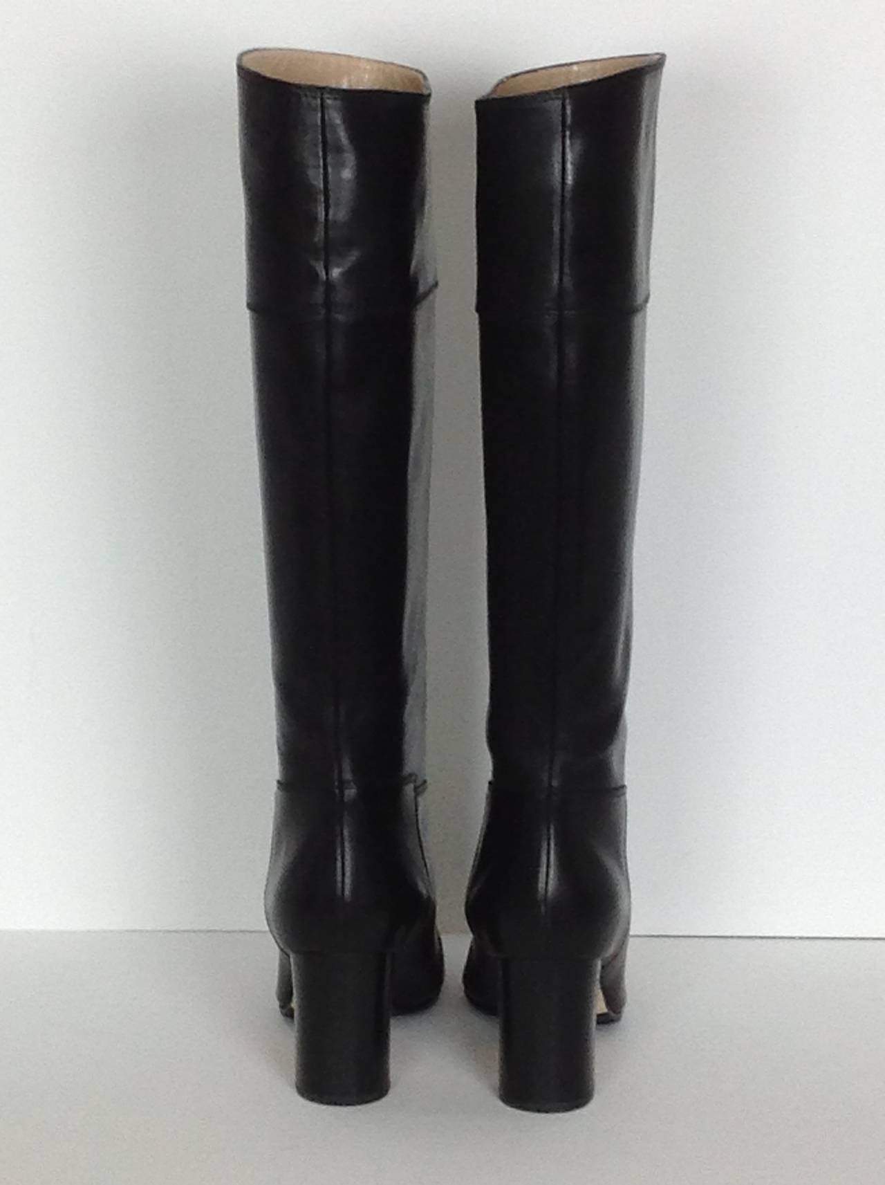 NEW Manolo Blahnik equestrian leather boots                Size 39 1/2 1