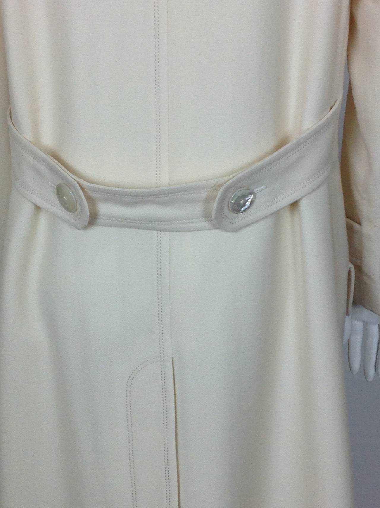 Chanel lightweight wool DB Trench coat                 Size 34 In Excellent Condition For Sale In Palm Beach, FL