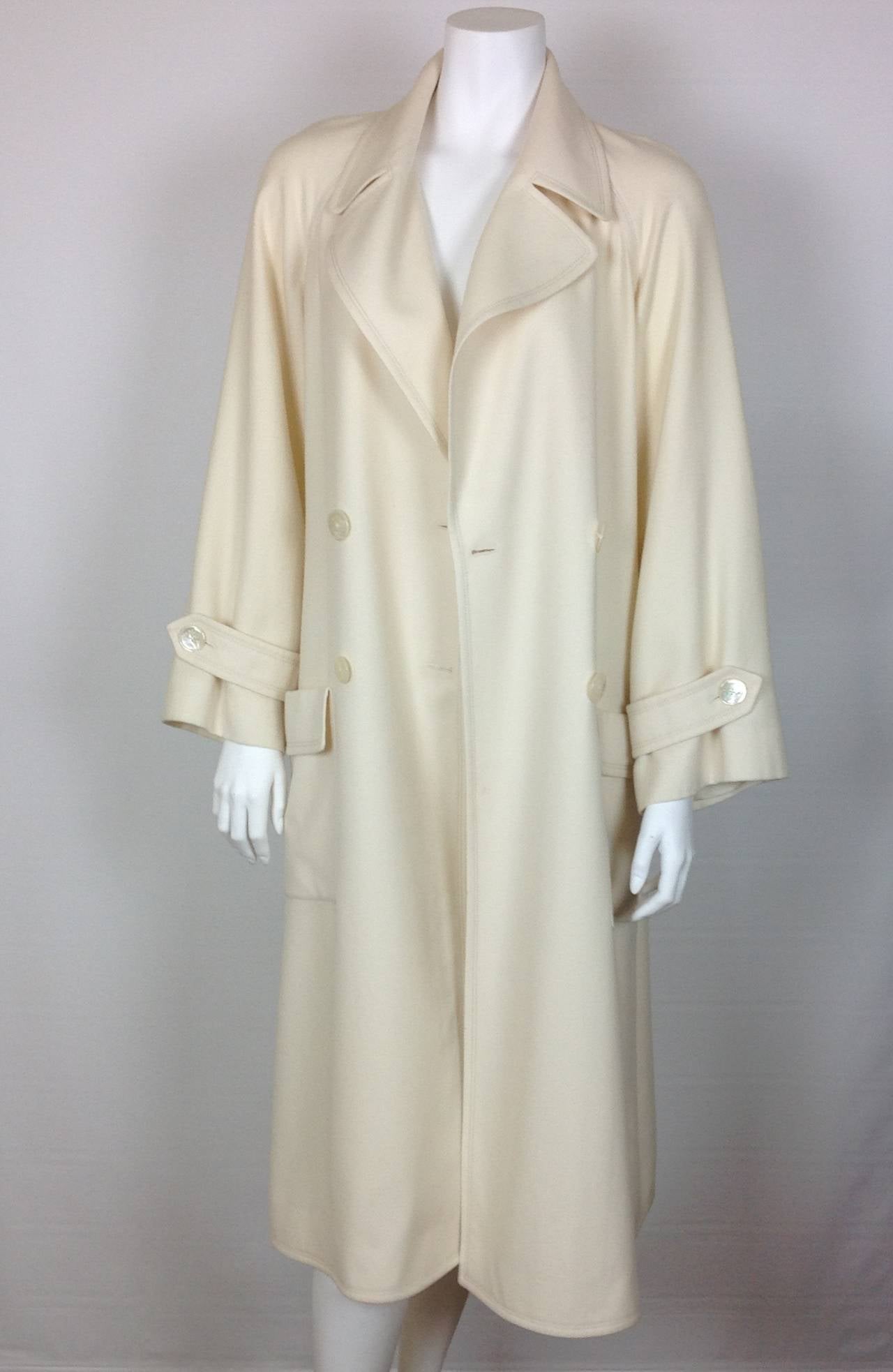 Chanel lightweight wool DB Trench coat                 Size 34 For Sale 1