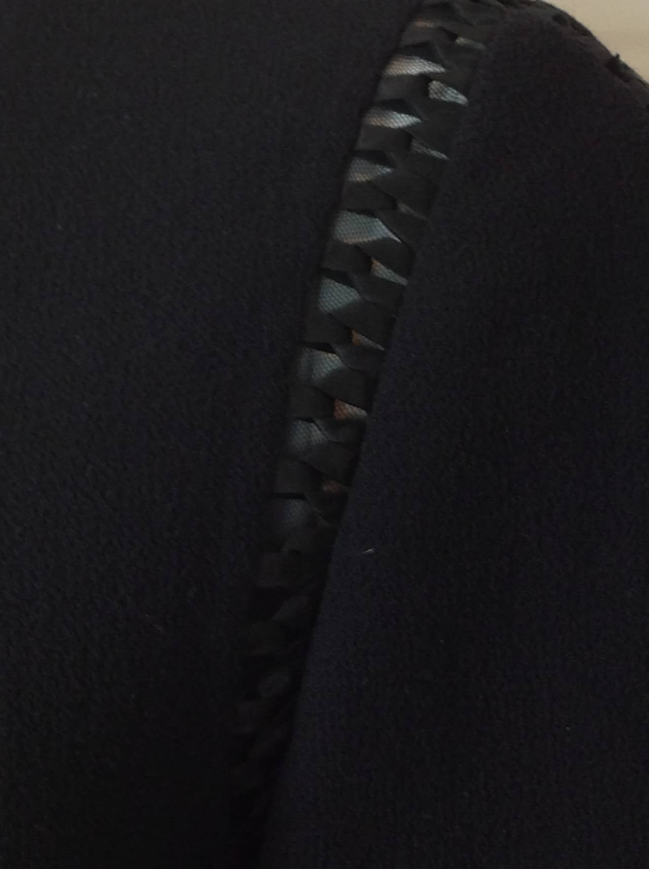 Black Wool crepe Ralph Rucci long jacket/coat   size 6