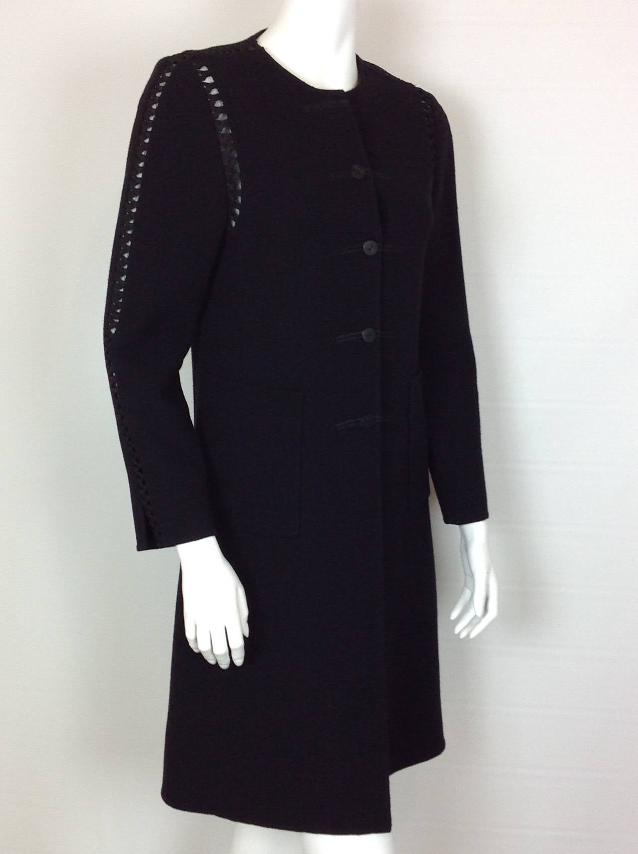Wool crepe Ralph Rucci long jacket/coat   size 6 1