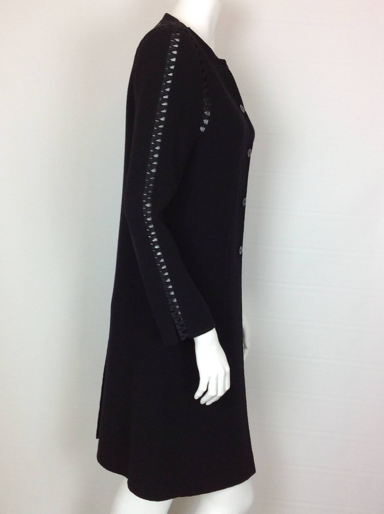 Wool crepe Ralph Rucci long jacket/coat   size 6 In Excellent Condition In Palm Beach, FL