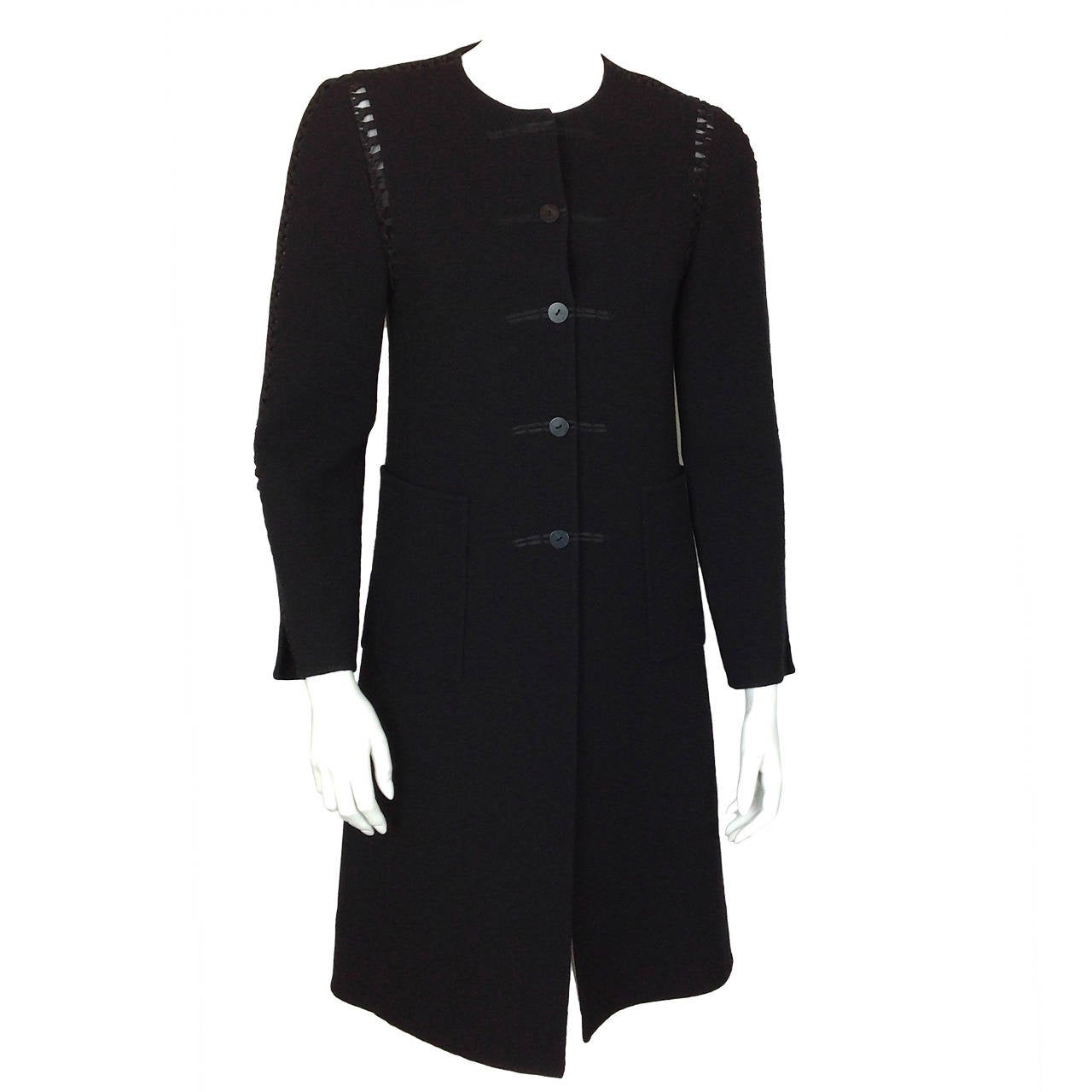 Wool crepe Ralph Rucci long jacket/coat   size 6