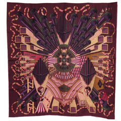 Hermes gorgeous Point d"Orgue silk scarf             New