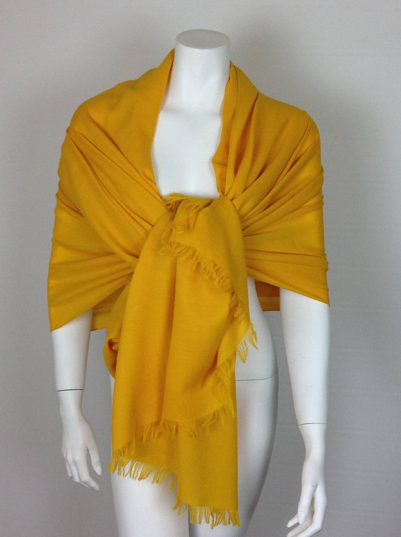 Sunflower Hermes cashmere shawl   New 1