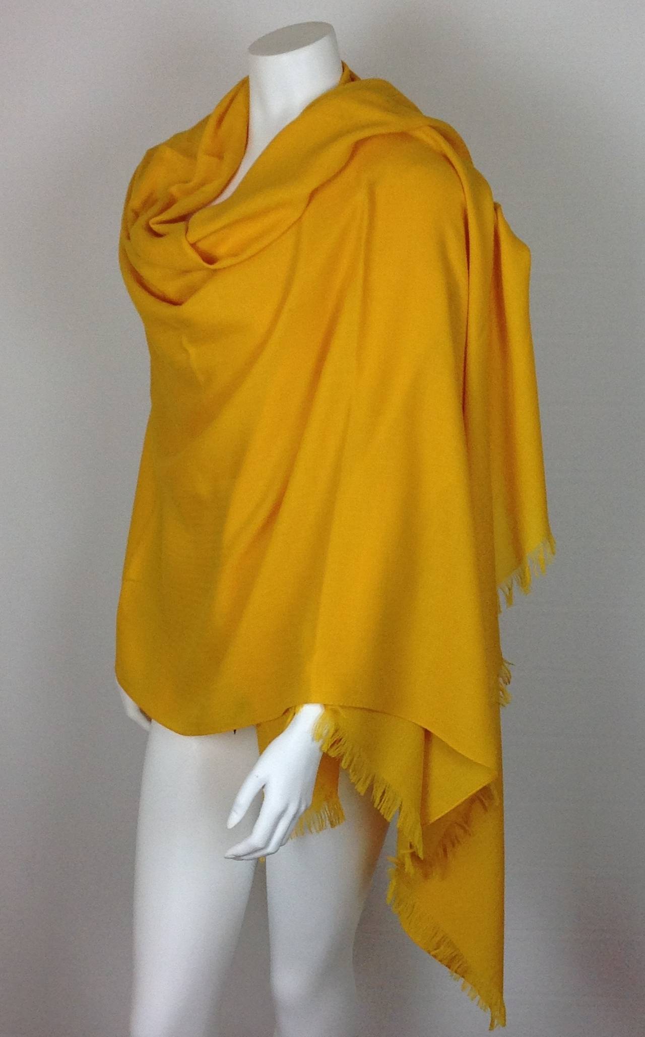 Sunflower Hermes cashmere shawl   New In New Condition In Palm Beach, FL