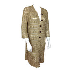 DVF gold knit cardigan dress        Size L