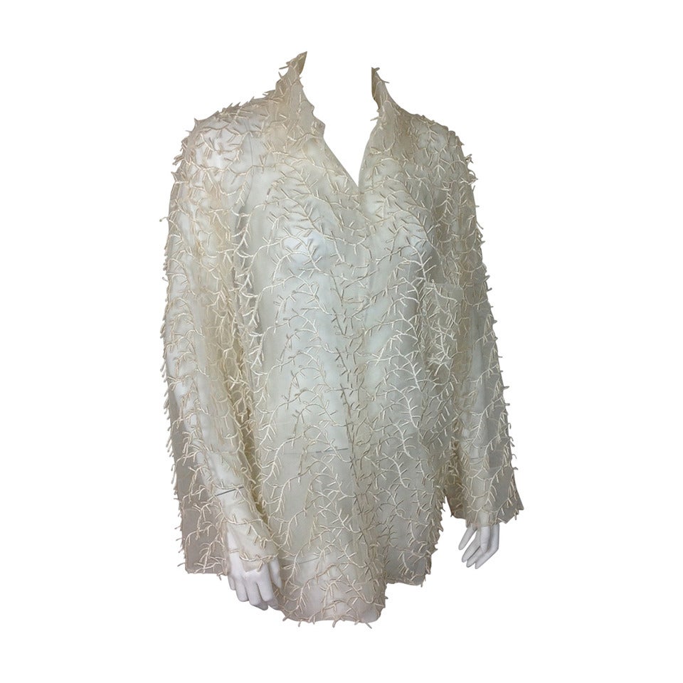 Cream Valentino mesh vine jacket         Size 44