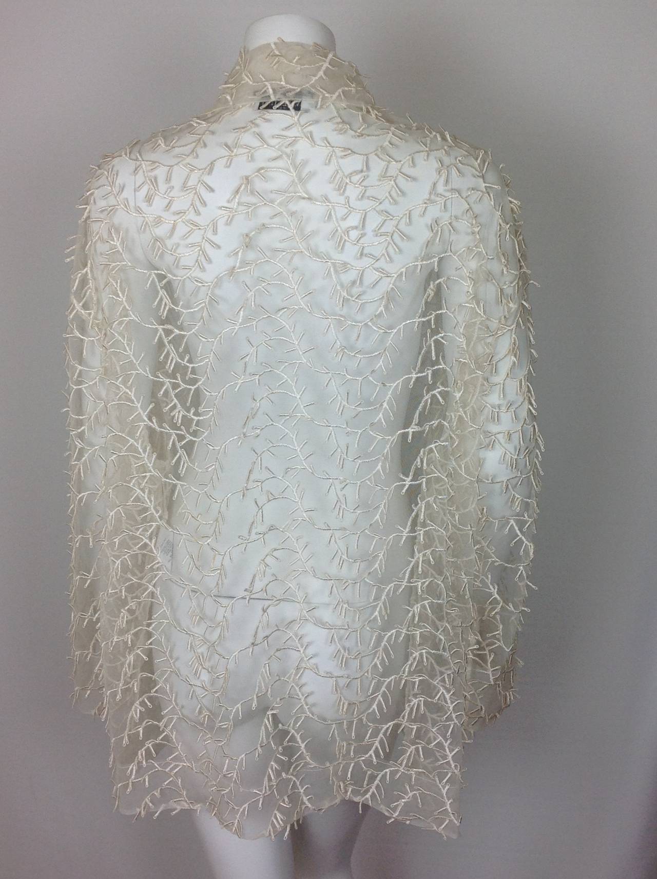 Women's Cream Valentino mesh vine jacket         Size 44