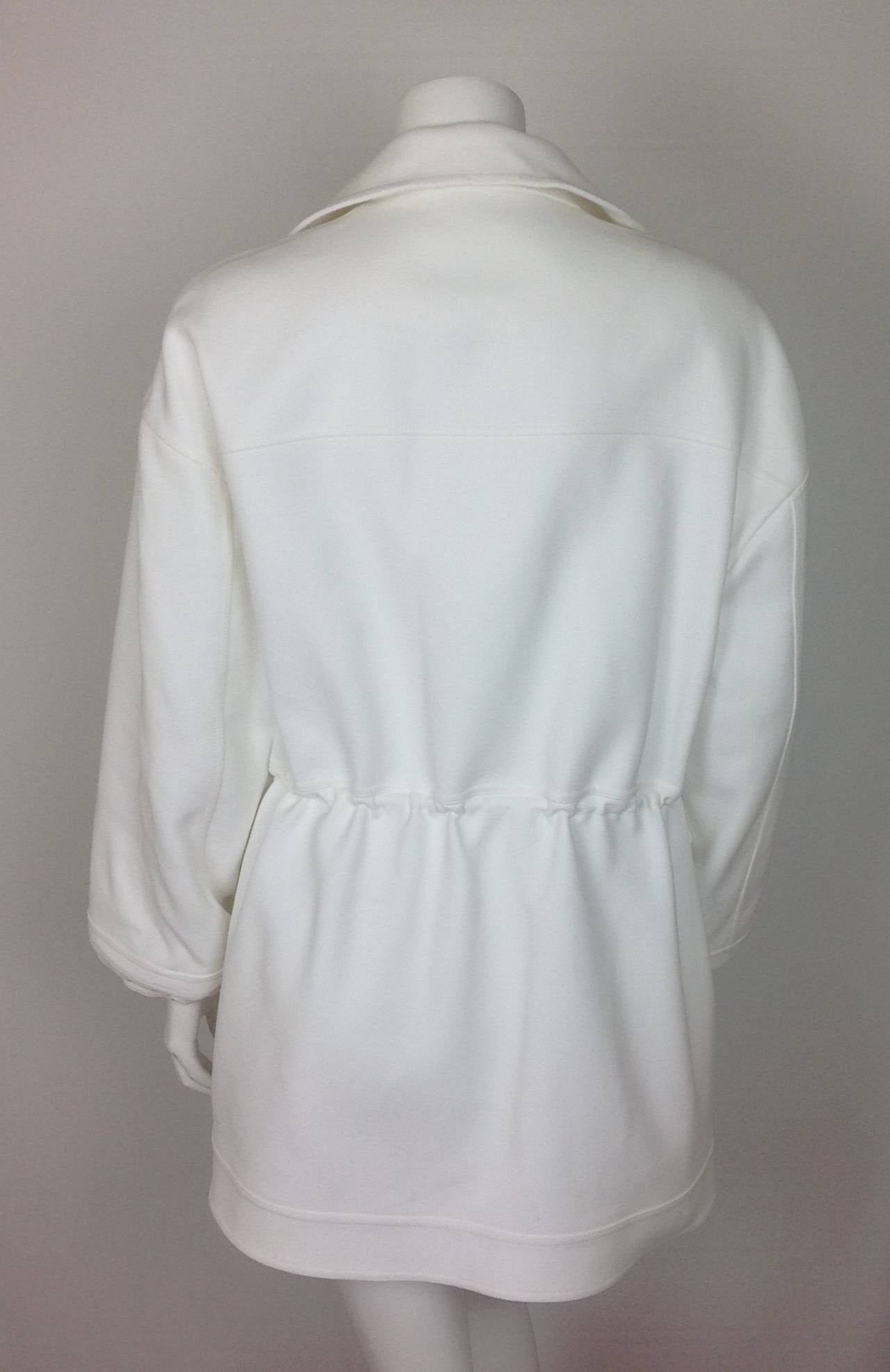 White Chado Ralph Rucci Anorak Jacket              Size M In New Condition In Palm Beach, FL