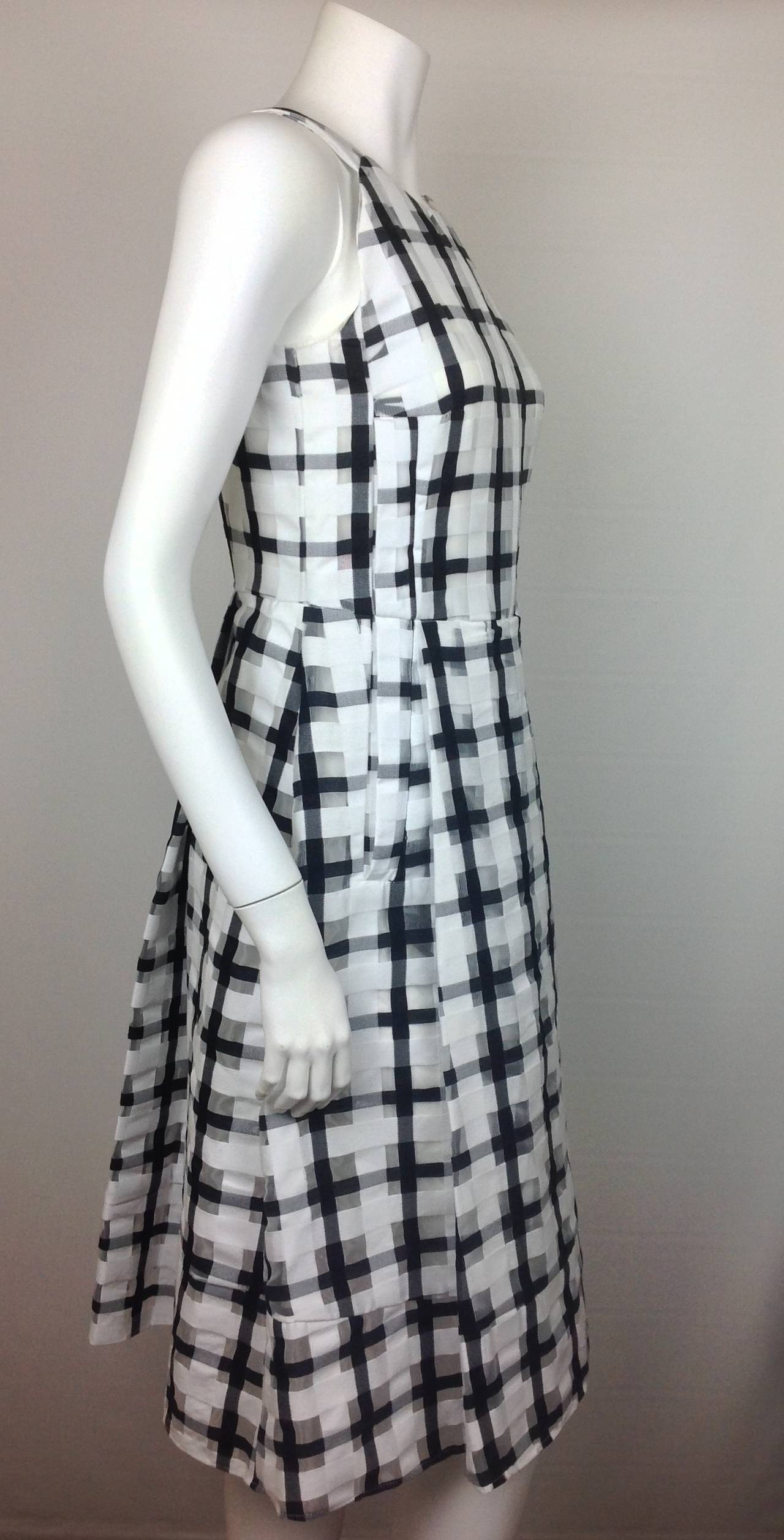 Women's Black and White Marni Plaid Dress   Size 38 For Sale