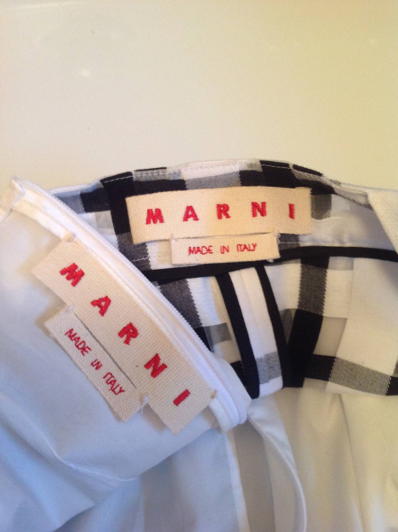 Black and White Marni Plaid Dress   Size 38 For Sale 2