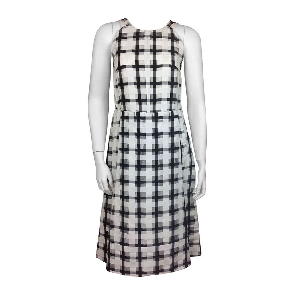 Black and White Marni Plaid Dress   Size 38 For Sale