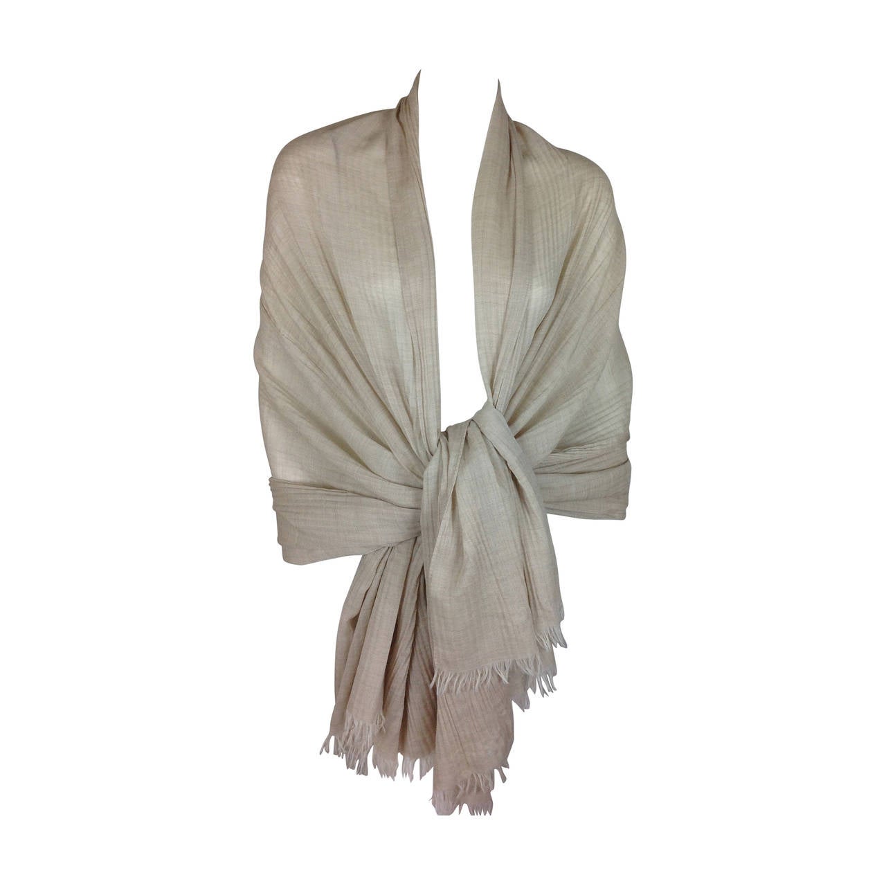 Tissue weight cashmere Hermes scarf shawl