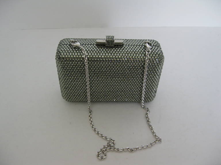 JUDITH LEIBER COUTURE Crystal Slide Lock Clutch    in stores NOW In Excellent Condition In Palm Beach, FL