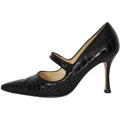 Crocodile MANOLO BLAHNIK Mary Janes              size 39