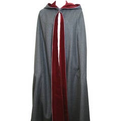 CAPAS SESENA gray flannel cape with hood