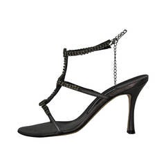 MANOLO BLAHNIK jeweled T-Stap High Heel Sandal   Size 39