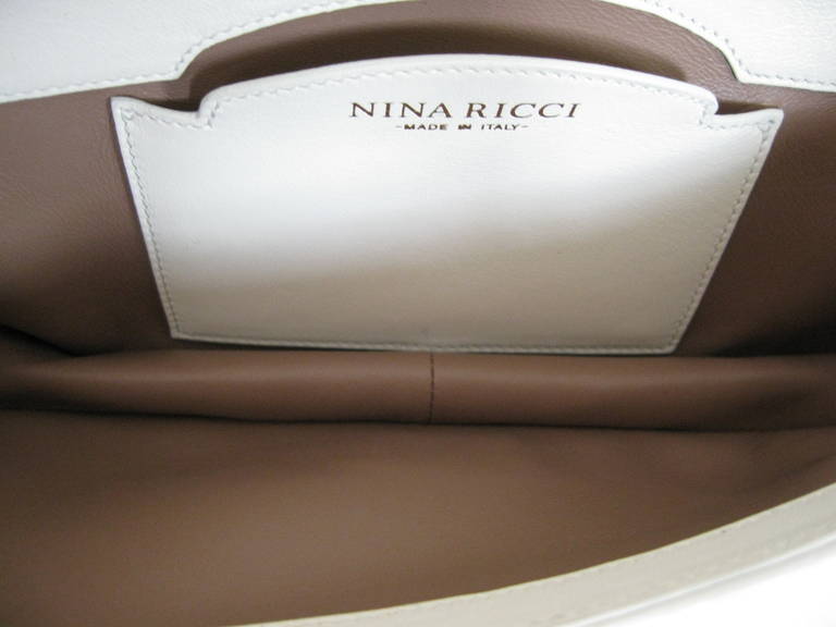 NINA RICCI Arc Clutch    black & white   NEW! 2