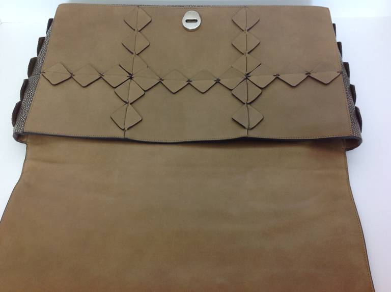 Women's 3D Salvatore Ferragamo shagreen Clutch                  Neutral Beauty