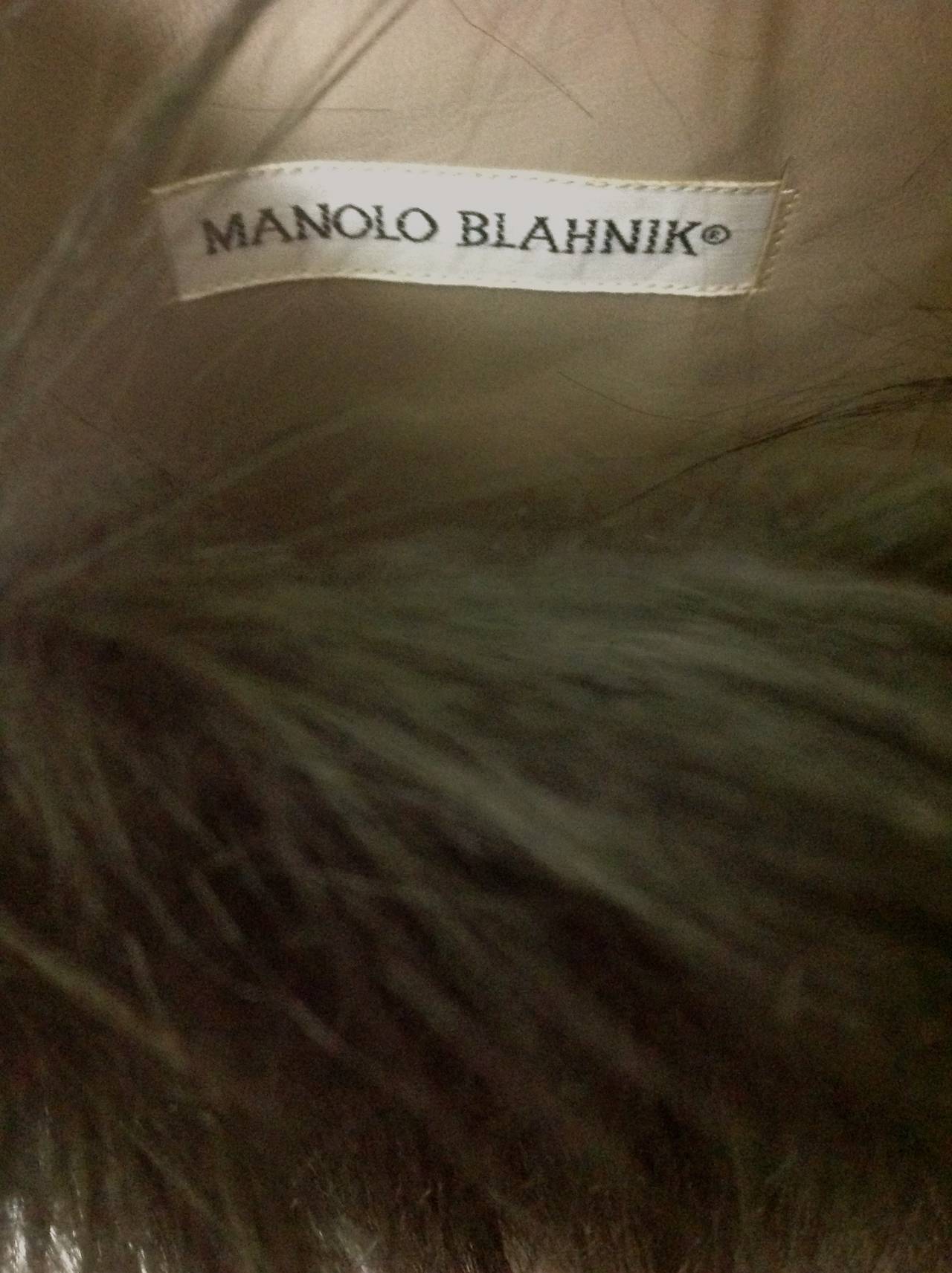 MANOLO BLAHNIK jet black fur boot          Size 39 1/2 1