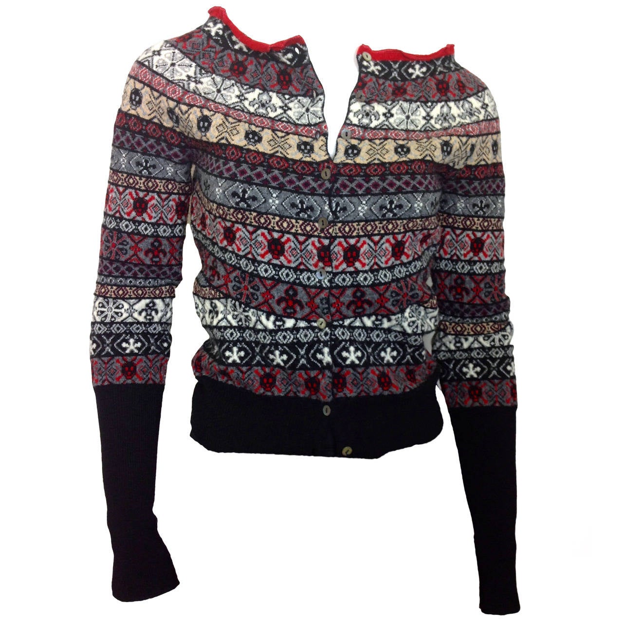 Iconic Alexander McQueen skull cardigan size S at 1stDibs