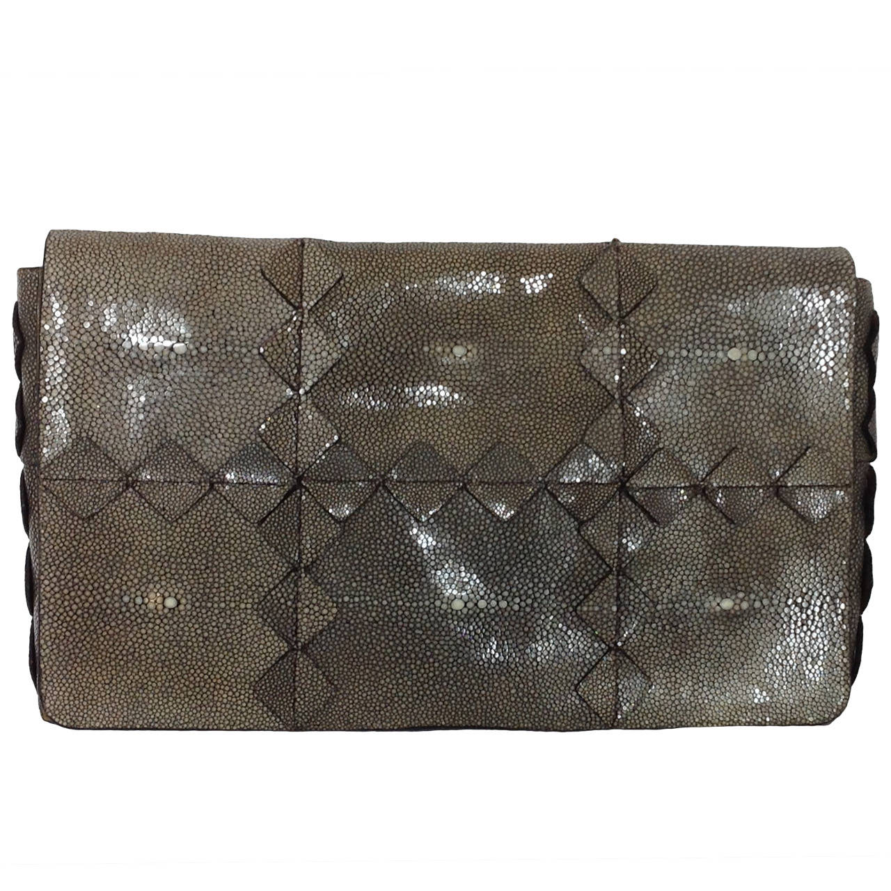 3D Salvatore Ferragamo shagreen Clutch                  Neutral Beauty